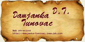 Damjanka Tunovac vizit kartica
